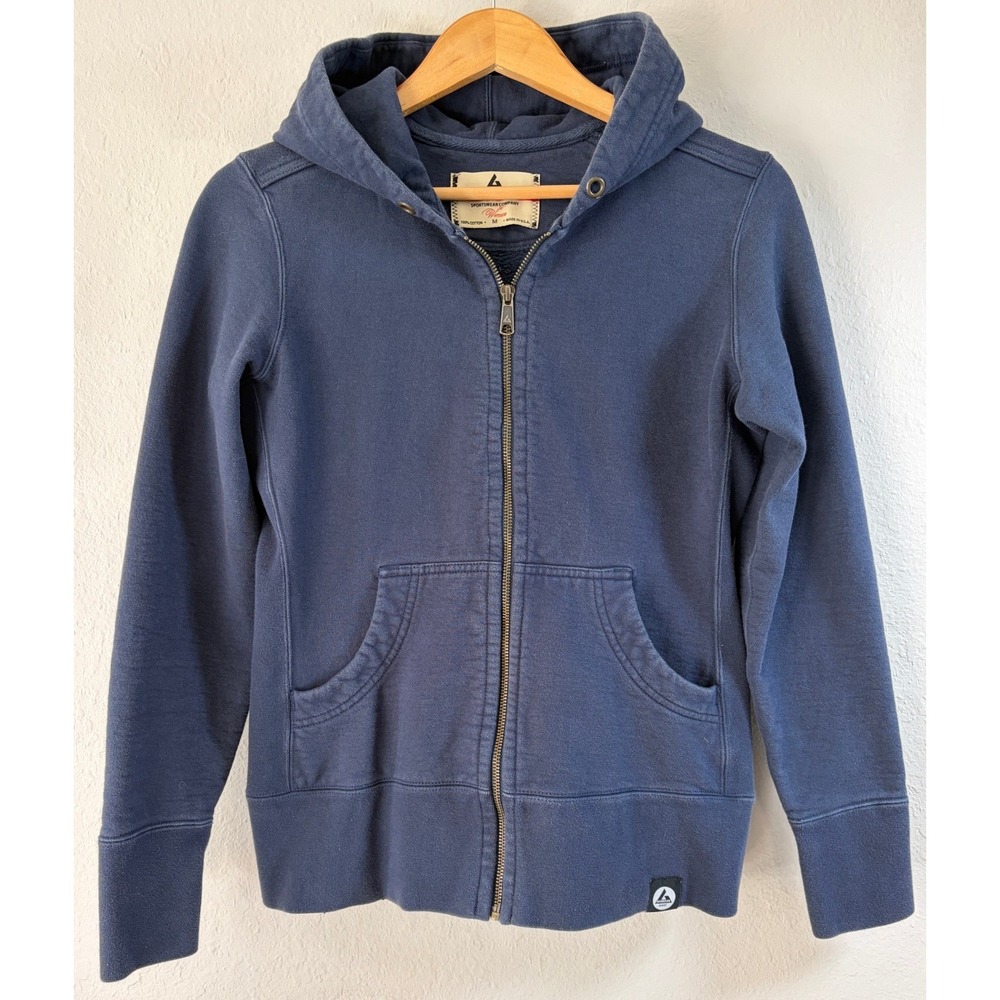 American Giant Womens Classic Full Zip Hoodie M Navy Blue Made in USA Gorpcore